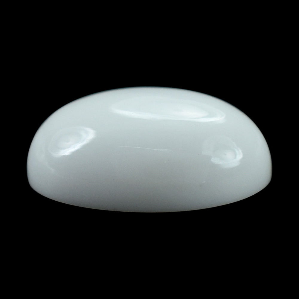 WHITE AGATE PLAIN OVAL CAB (KOGOLONG) 14X10MM 5.71 Cts.