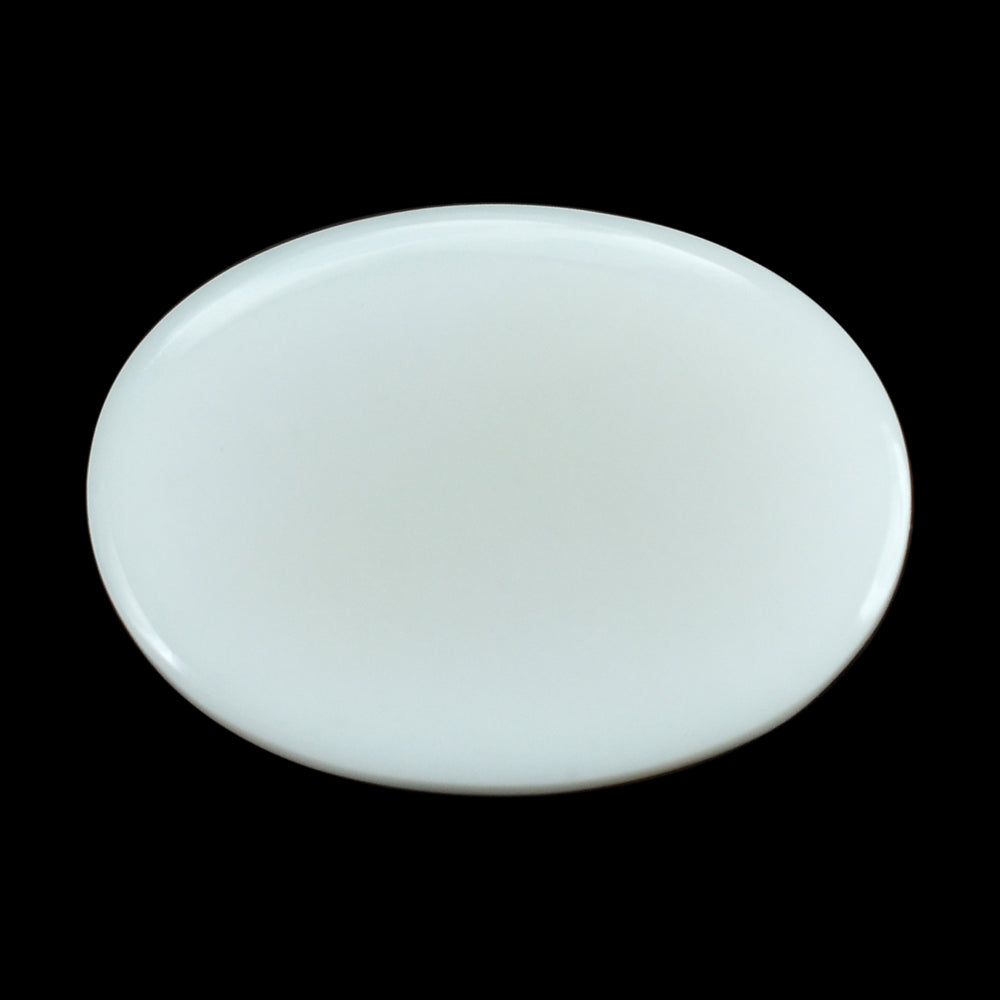 WHITE AGATE PLAIN OVAL CAB (KOGOLONG) 14X10MM 5.71 Cts.