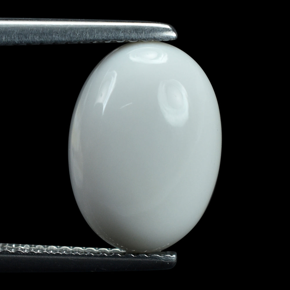 WHITE AGATE PLAIN OVAL CAB (KOGOLONG) 14X10MM 5.71 Cts.