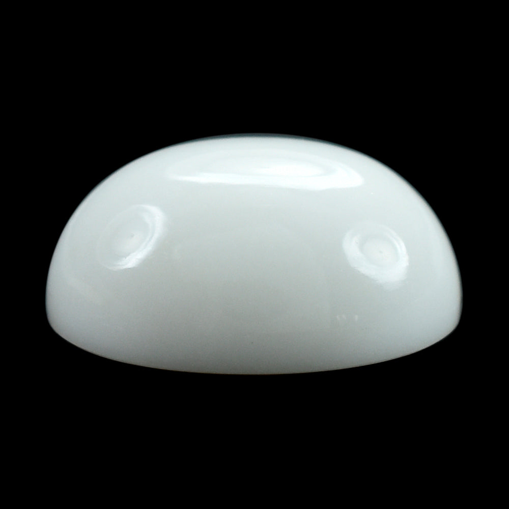 WHITE AGATE PLAIN OVAL CAB (KOGOLONG) 12X10MM (TH. 5.00-5.40MM) 4.88 Cts.