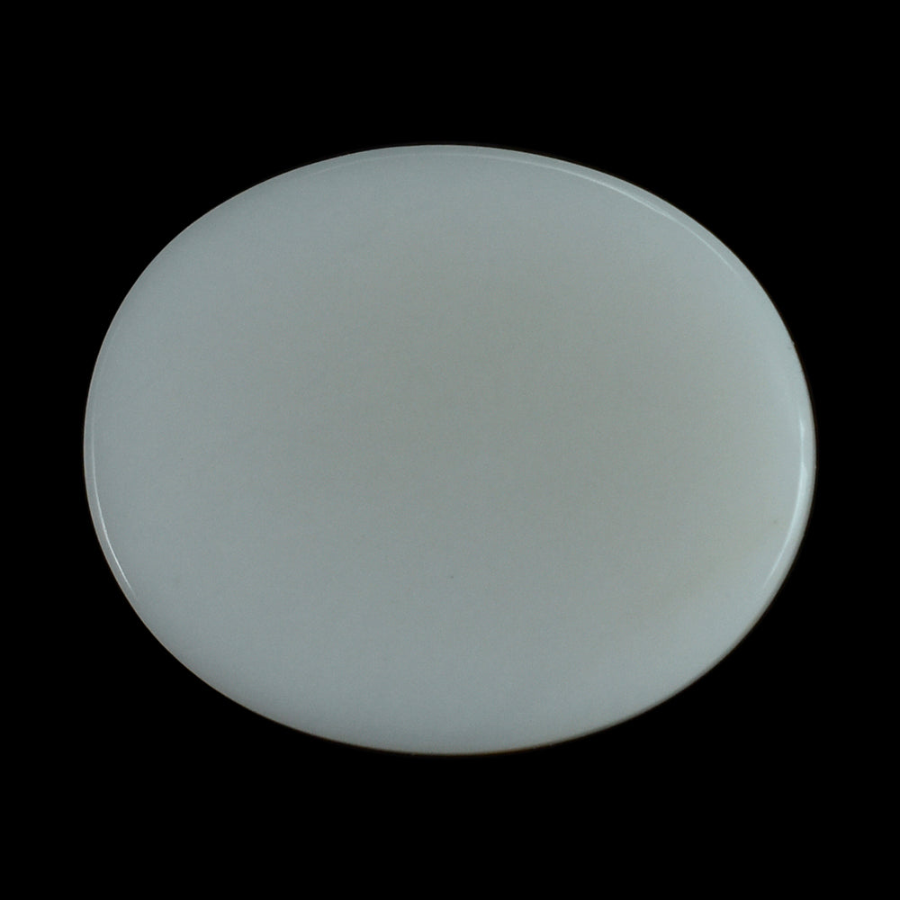 WHITE AGATE PLAIN OVAL CAB (KOGOLONG) 12X10MM (TH. 5.00-5.40MM) 4.88 Cts.