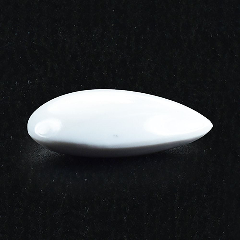 WHITE AGATE PLAIN LENTIL PEAR 15X10MM 4.35 Cts.