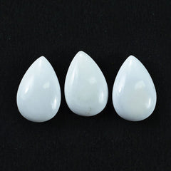 WHITE AGATE PLAIN LENTIL PEAR 15X10MM 4.35 Cts.