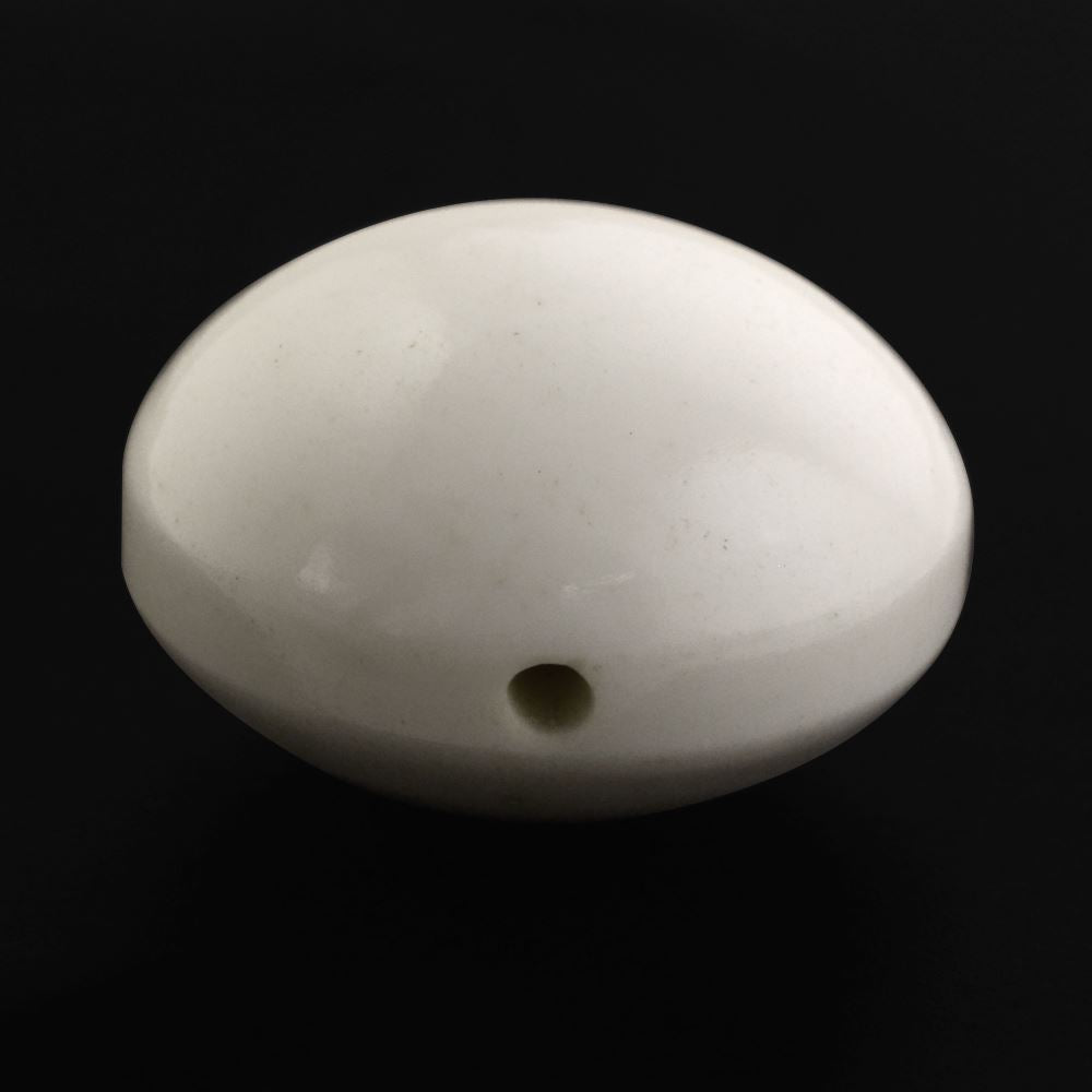 WHITE AGATE LENTIL ROUND (FULL DRILL) 15MM 15.20 Cts.