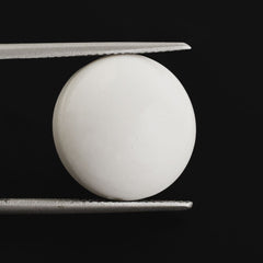 WHITE AGATE LENTIL ROUND (FULL DRILL) 15MM 15.20 Cts.