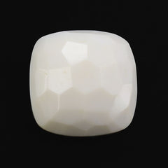 WHITE AGATE IRREGULAR FACETS CUSHION CAB (H/D) AT BOTTOM 11MM  4.94 Cts.