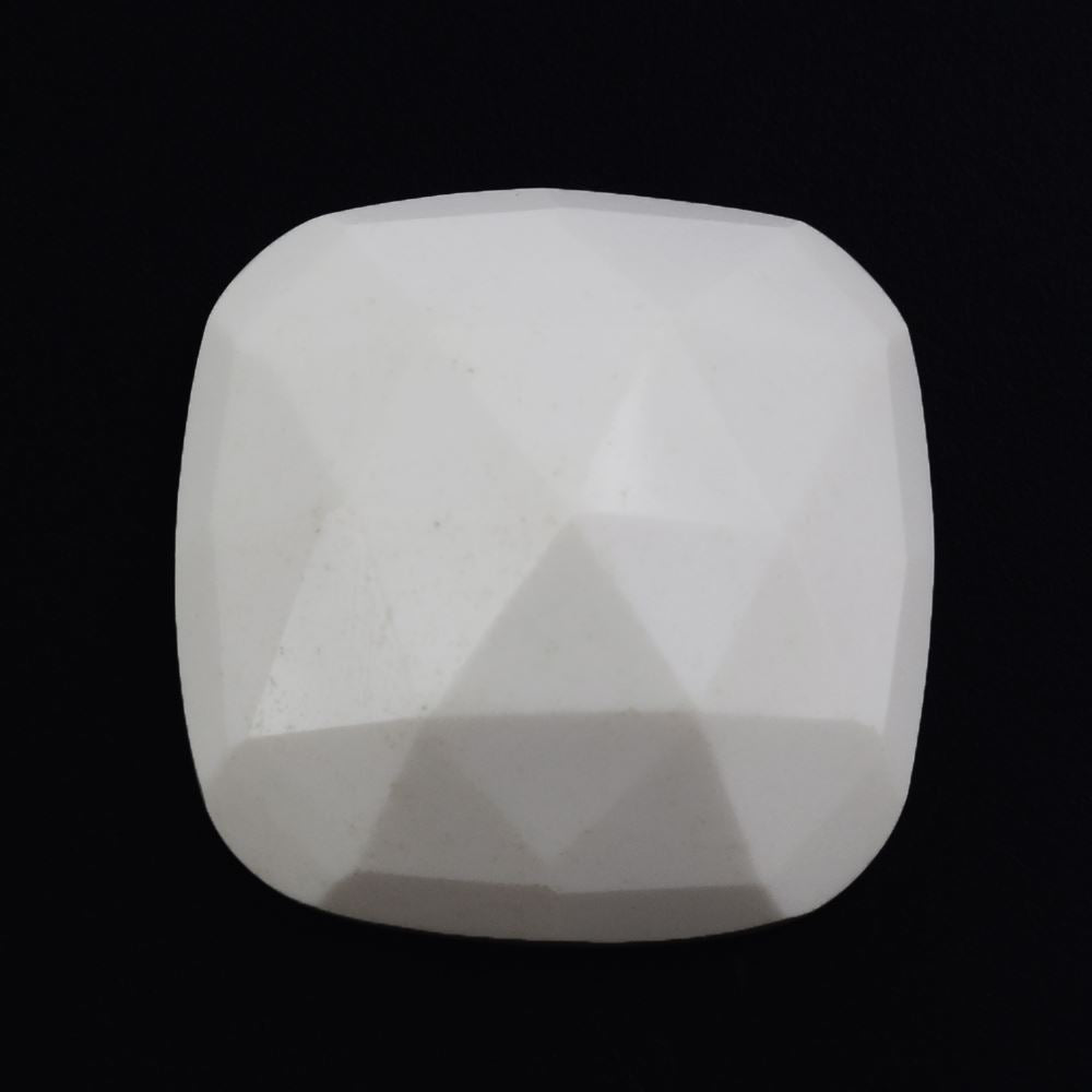 WHITE AGATE ROSE CUT CUSHION CAB 14MM 9.80 Cts.