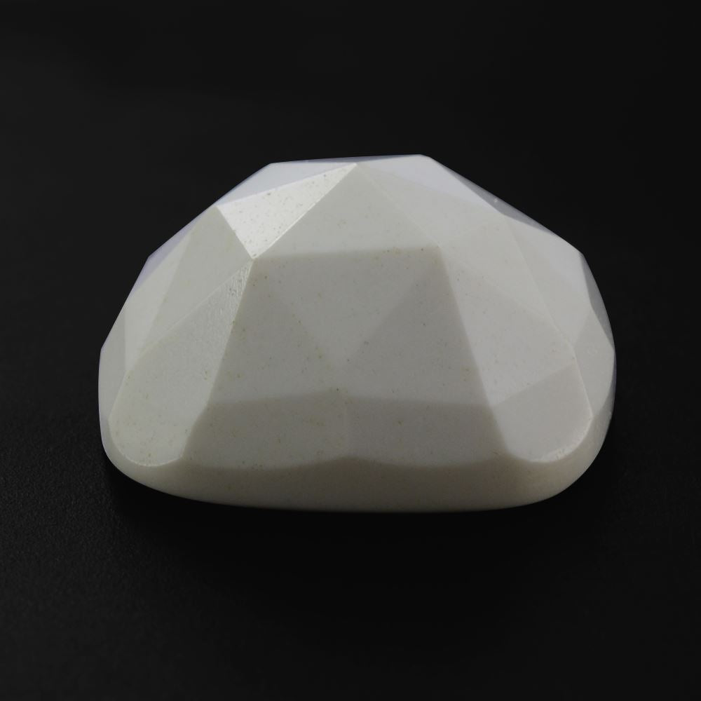 WHITE AGATE ROSE CUT CUSHION CAB 14MM 9.80 Cts.