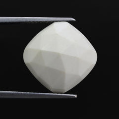 WHITE AGATE ROSE CUT CUSHION CAB 14MM 9.80 Cts.