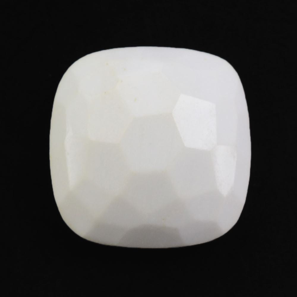 WHITE AGATE IRREGULAR FACETS CUSHION CAB (H/D AT BOTTOM)11MM  4.48 Cts.
