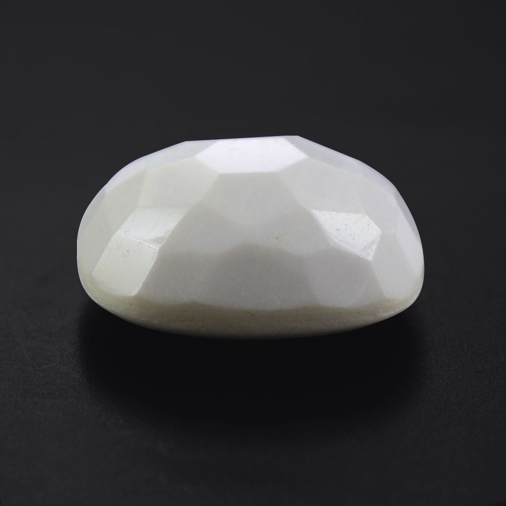 WHITE AGATE IRREGULAR FACETS CUSHION CAB (H/D AT BOTTOM)11MM  4.48 Cts.