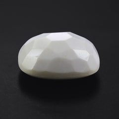 WHITE AGATE IRREGULAR FACETS CUSHION CAB (H/D AT BOTTOM)11MM  4.48 Cts.