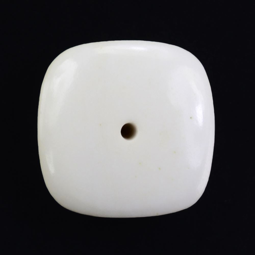 WHITE AGATE IRREGULAR FACETS CUSHION CAB (H/D AT BOTTOM)11MM  4.48 Cts.