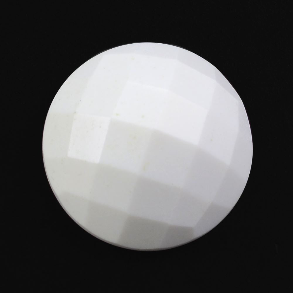 WHITE AGATE CHECKER ROUND CAB 14MM 8.70 Cts.