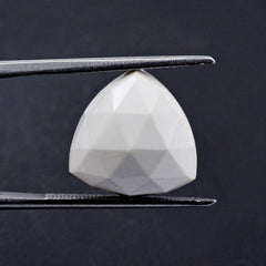 WHITE AGATE ROSE CUT TRILLION CAB 14MM 7.75 Cts.