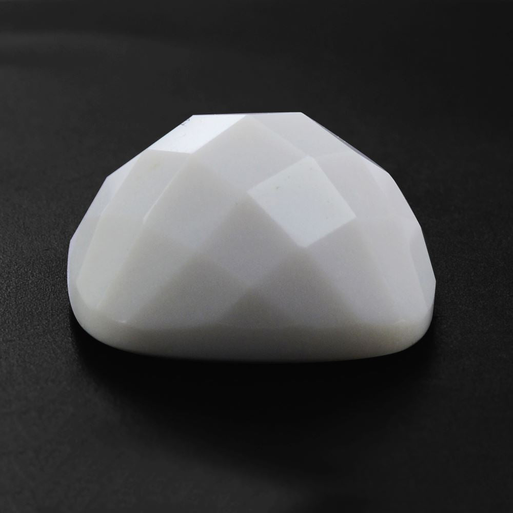 WHITE AGATE CHECKER CUSHION CAB 14MM 10.23 Cts.