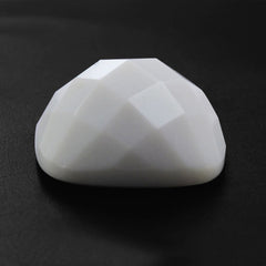 WHITE AGATE CHECKER CUSHION CAB 14MM 10.23 Cts.