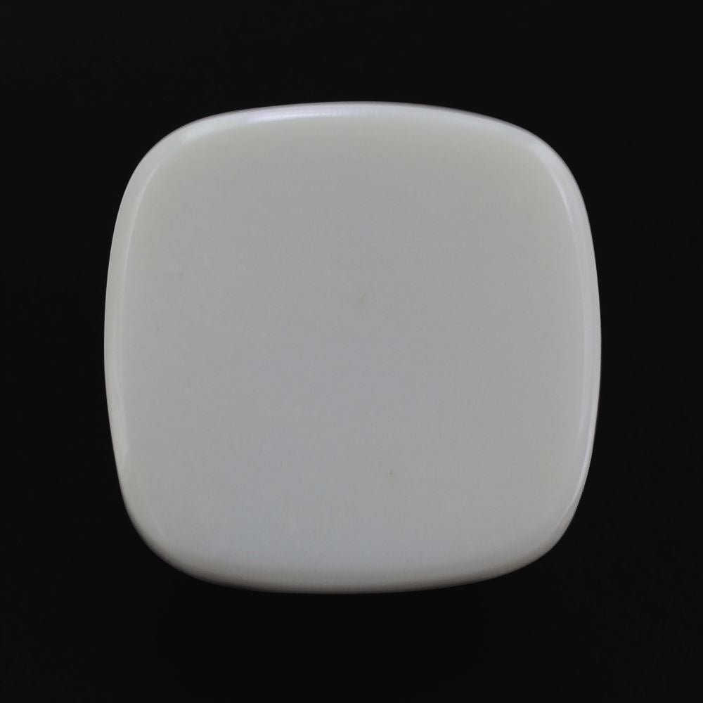 WHITE AGATE CHECKER CUSHION CAB 14MM 10.23 Cts.