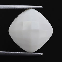 WHITE AGATE CHECKER CUSHION CAB 14MM 10.23 Cts.