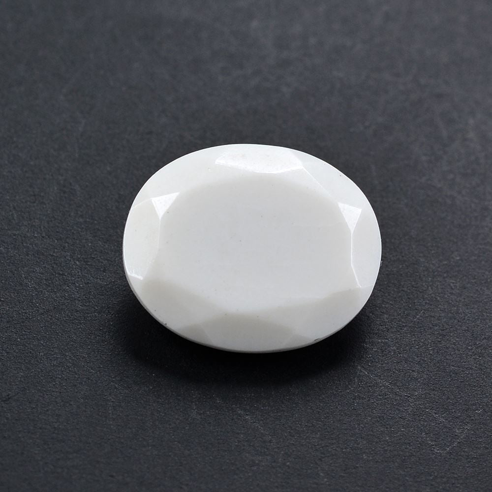 WHITE AGATE CUT OVAL 12X10MM 3.68 Cts.