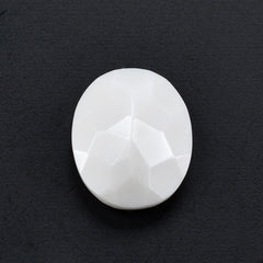 WHITE AGATE CUT OVAL 12X10MM 3.68 Cts.