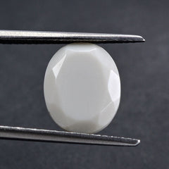 WHITE AGATE CUT OVAL 12X10MM 3.68 Cts.