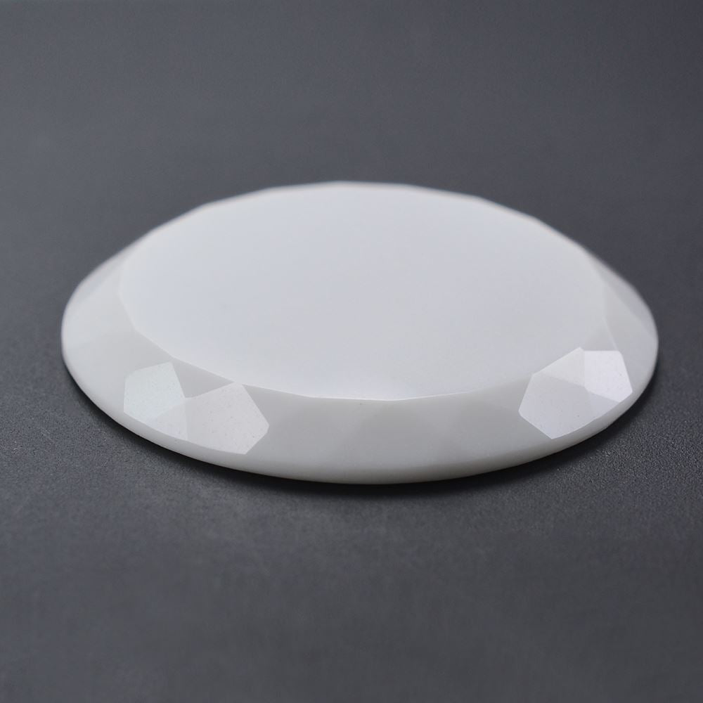 WHITE AGATE TABLE CUT FLAT BOTTOM ROUND 25MM 14.60 Cts.