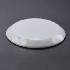 WHITE AGATE TABLE CUT FLAT BOTTOM ROUND 25MM 14.60 Cts.
