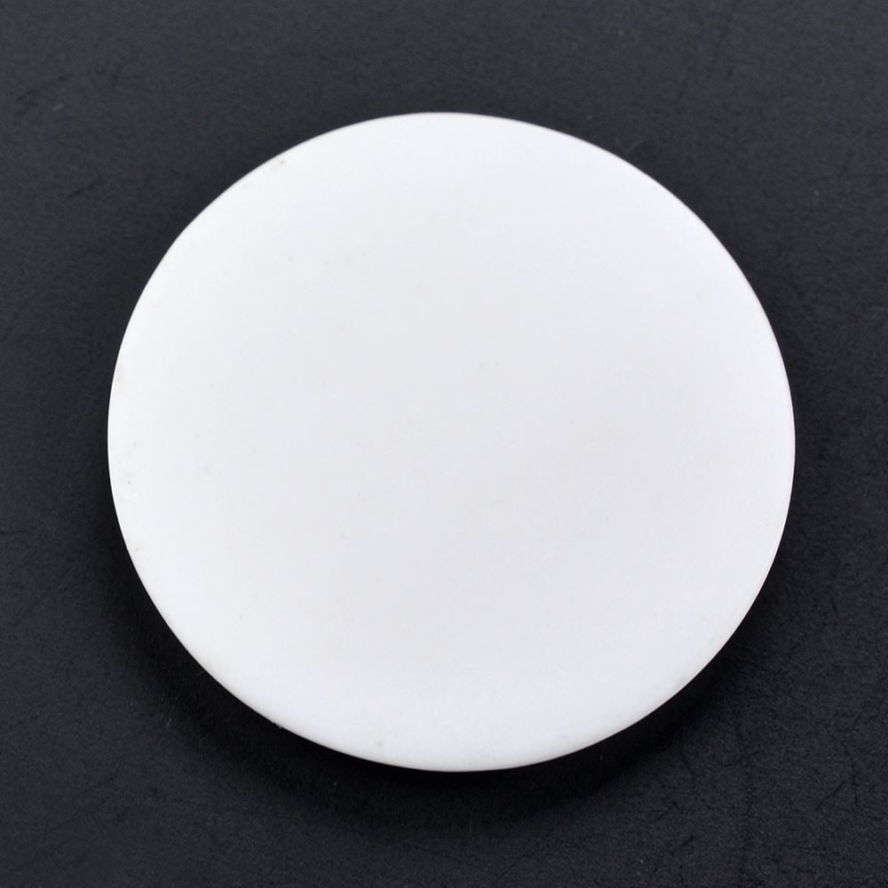 WHITE AGATE TABLE CUT FLAT BOTTOM ROUND 25MM 14.60 Cts.