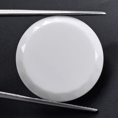 WHITE AGATE TABLE CUT FLAT BOTTOM ROUND 25MM 14.60 Cts.