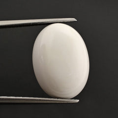 WHITE AGATE OVAL CAB 18X13MM 12.19 Cts.