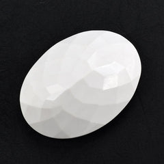 WHITE AGATE CUT OVAL 25X18MM 24.28 Cts.