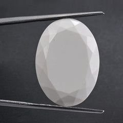 WHITE AGATE CUT OVAL 25X18MM 24.28 Cts.