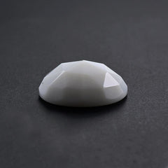 WHITE AGATE ROSE CUT OVAL CAB 12X8MM 3.18 Cts.