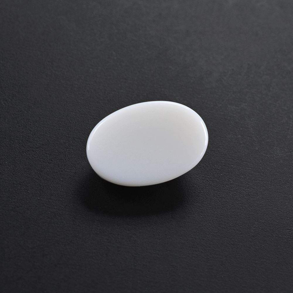 WHITE AGATE ROSE CUT OVAL CAB 12X8MM 3.18 Cts.
