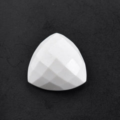 WHITE AGATE CHECKER TRILLION CAB 14MM 8.11 Cts.