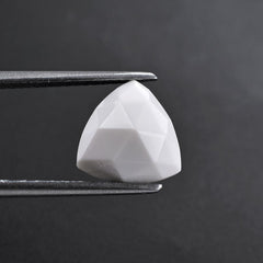 WHITE AGATE ROSE CUT TRILLION CAB 10MM 3.10 Cts.
