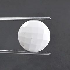 WHITE AGATE BRIOLETTE ROUND 15MM 6.60 Cts.