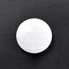 WHITE AGATE BRIOLETTE ROUND 18MM 10.40 Cts.