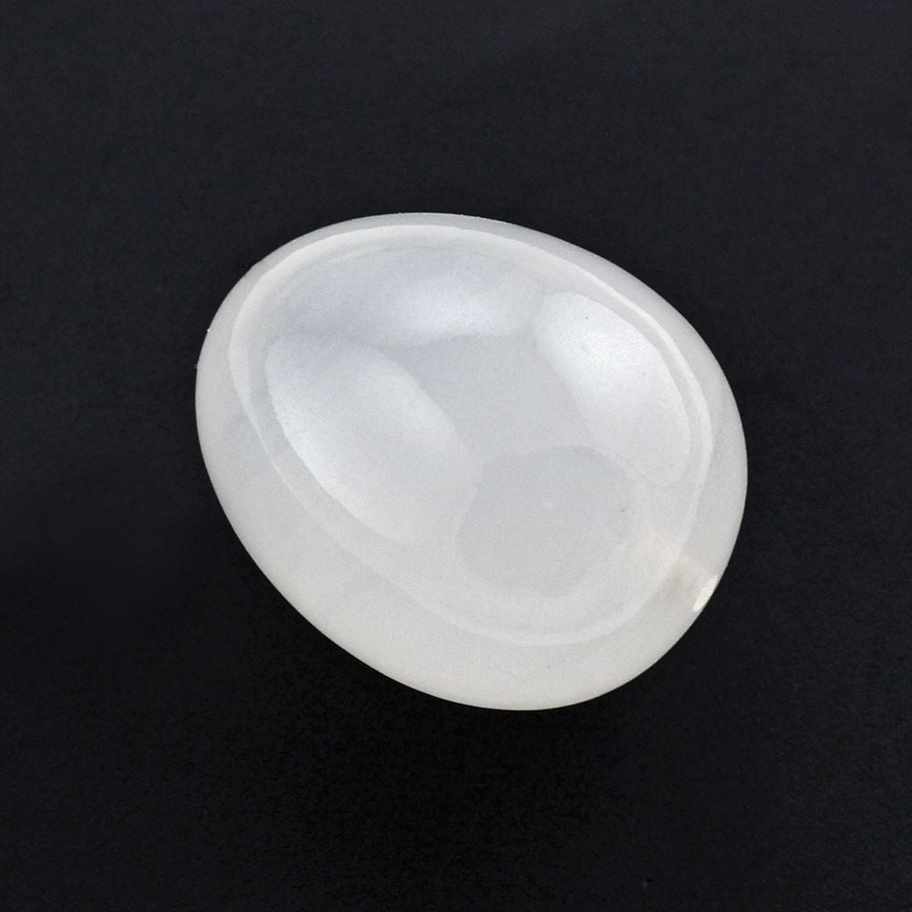 WHITE MILKY QUARTZ PLAIN EGG DROP WITH HALF DRILL 18X15MM 28.40 Cts.