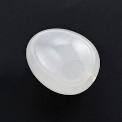WHITE MILKY QUARTZ PLAIN EGG DROP WITH HALF DRILL 18X15MM 28.40 Cts.