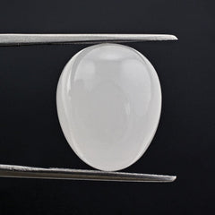 WHITE MILKY QUARTZ PLAIN EGG DROP WITH HALF DRILL 18X15MM 28.40 Cts.