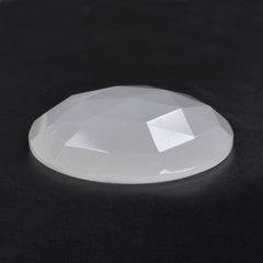 WHITE MILKY QUARTZ ROSE CUT ROUND CAB (FLAT) 25MM 22.69 Cts.