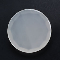 WHITE MILKY QUARTZ ROSE CUT ROUND CAB (FLAT) 25MM 22.69 Cts.