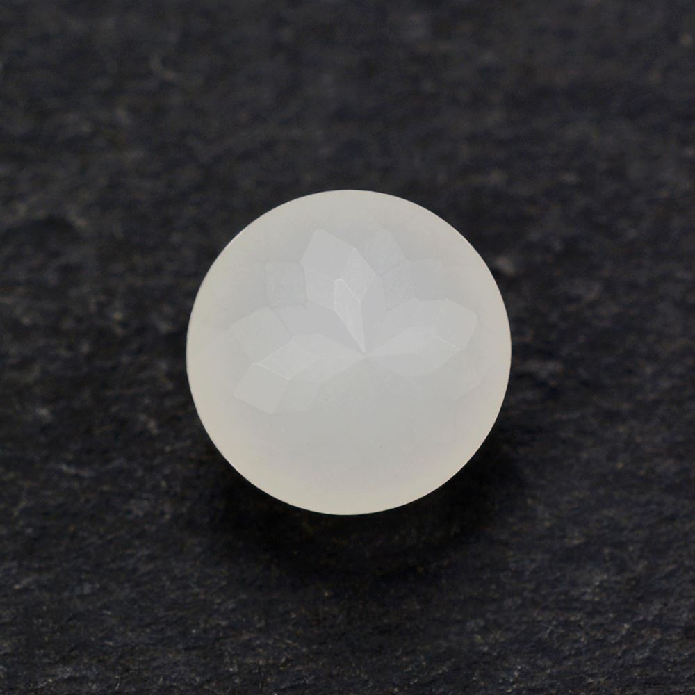 WHITE MILKY QUARTZ IRREGULAR CUT SPECIAL ROUND 9MM 3.53 Cts.