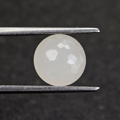 WHITE MILKY QUARTZ IRREGULAR CUT SPECIAL ROUND 9MM 3.53 Cts.