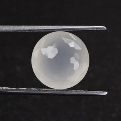 WHITE MILKY QUARTZ IRREGULAR CUT SPECIAL ROUND 11.70MM  6.26 Cts.