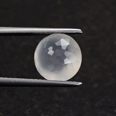 WHITE MILKY QUARTZ IRREGULAR CUT SPECIAL ROUND 9MM 3.44 Cts.