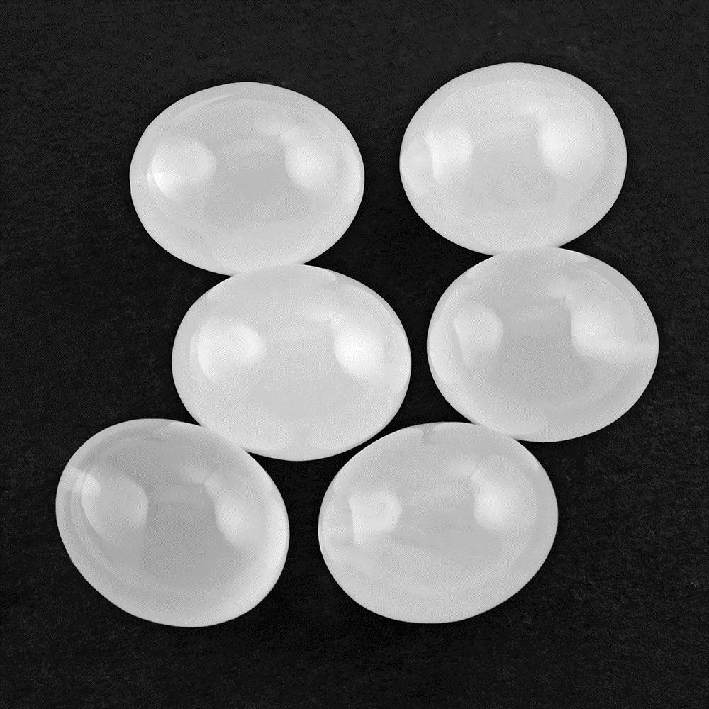 WHITE MILKY QUARTZ PLAIN OLIVE (HALF DRILL) 18X15MM 28.26 Cts.