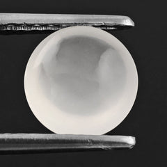 WHITE MILKY QUARTZ LENTIL ROUND 9MM 2.25 Cts.